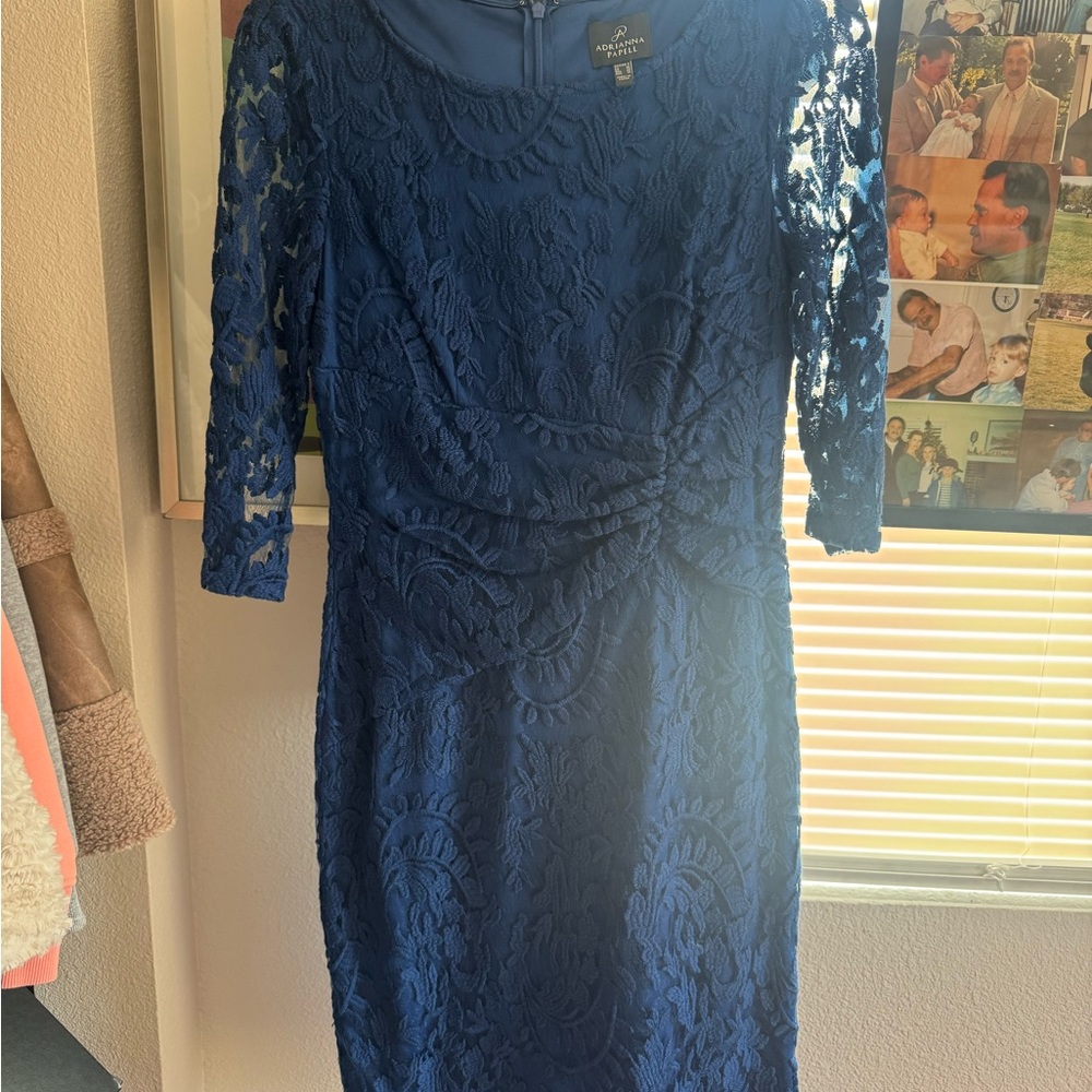 Elegant Blue Lace Dress
